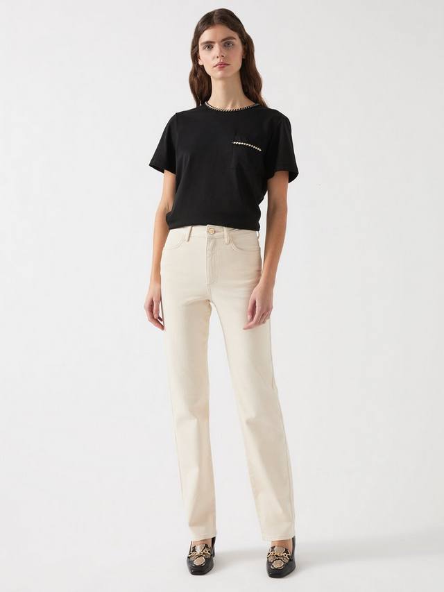 

Футболка Vita Tape Trim L.K.Bennett, Black/Cream