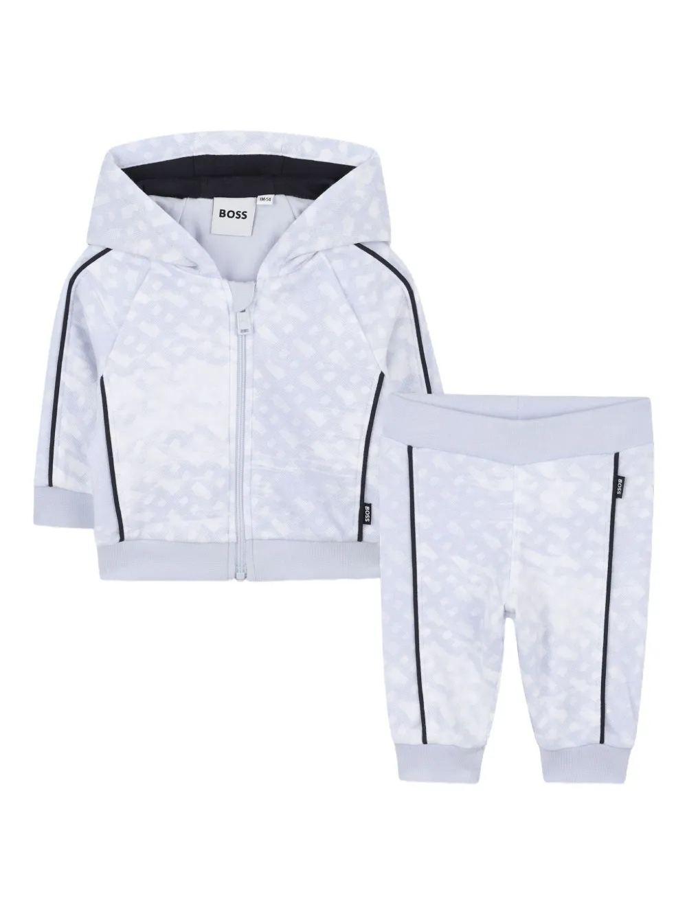 

Спортивный костюм с капюшоном и монограммой BOSS Kidswear, синий