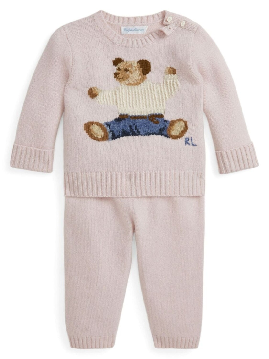 

Ralph Lauren Kids комплект Polo Bear из топа и брюк, нейтральный цвет