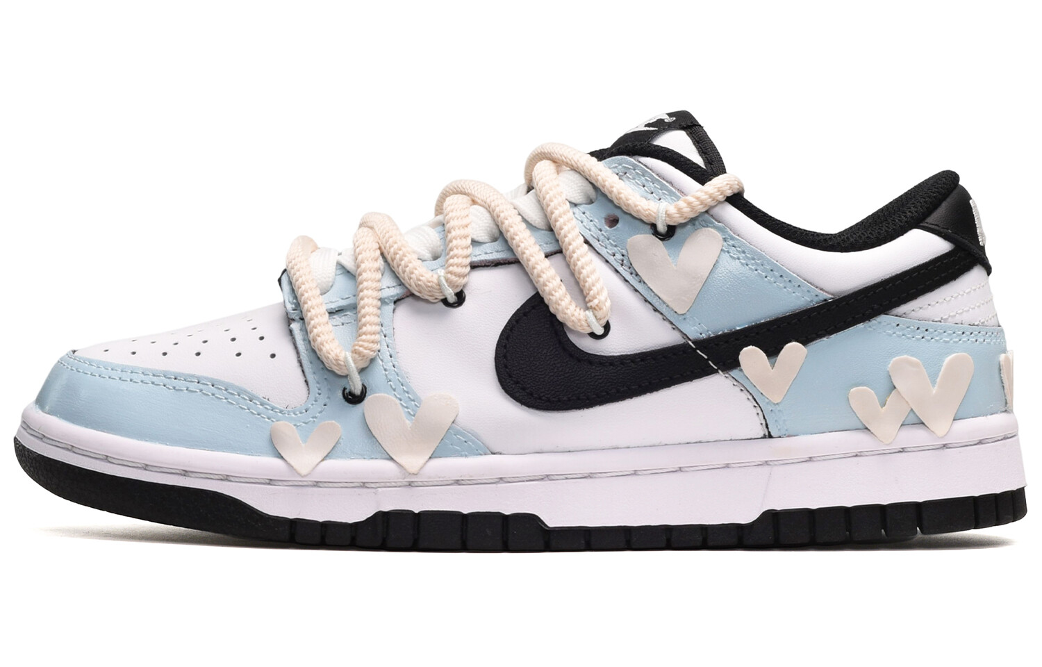 

Кроссовки Nike Dunk Skateboard Shoes Women's Low-Top Black White Blue