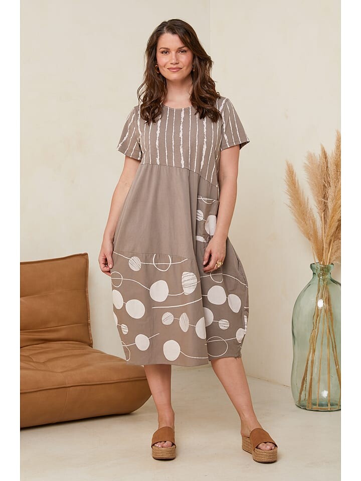 

Длинное платье Curvy Lady, цвет taupe/weiß