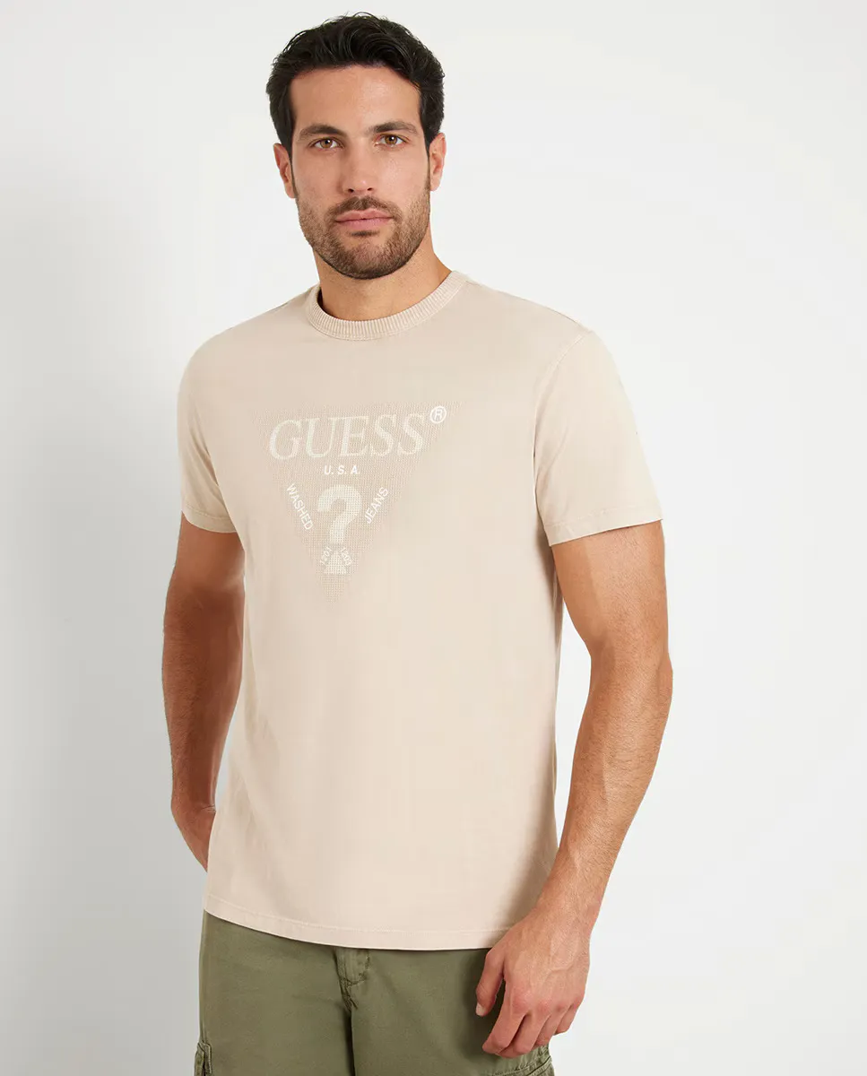 

Мужская футболка с логотипом спереди Guess, светло-коричневый
