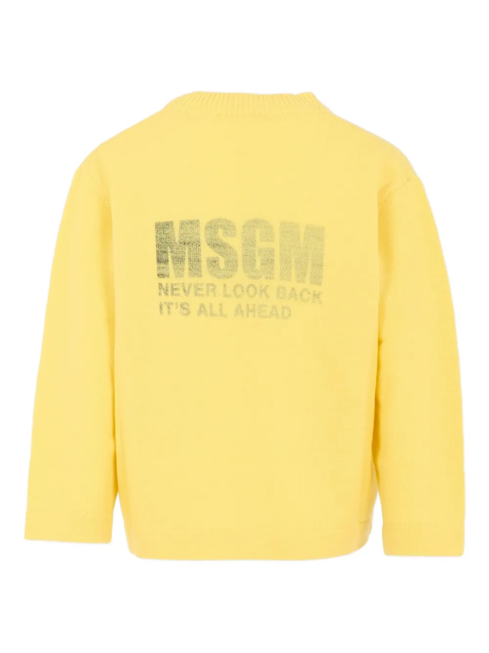 Свитер с круглым вырезом и логотипом Msgm Kids, желтый — фото 2