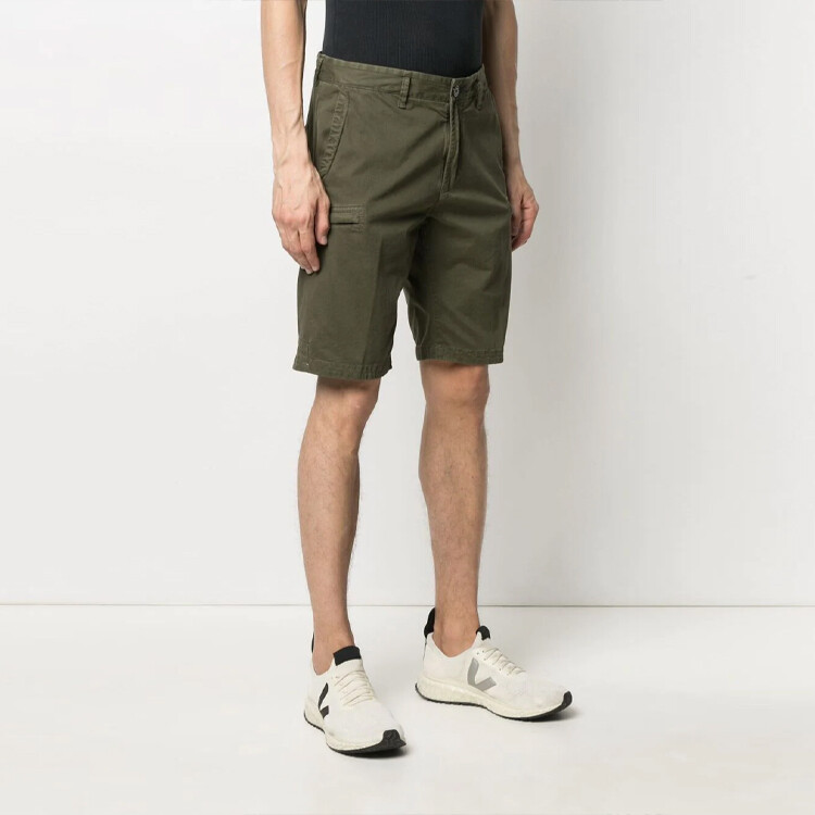 Повседневные шорты мужские оливковые Stone Island, оливковый — фото 3