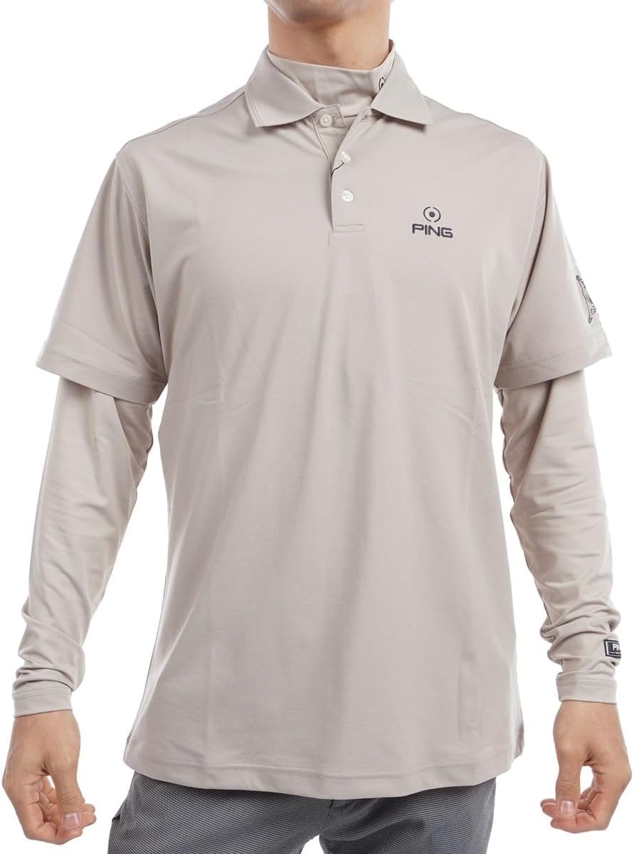

Мужской многослойный комплект PING APPAREL (рубашка с высоким воротником и поло) / Для игры в гольф / 621-4260801, бежевый