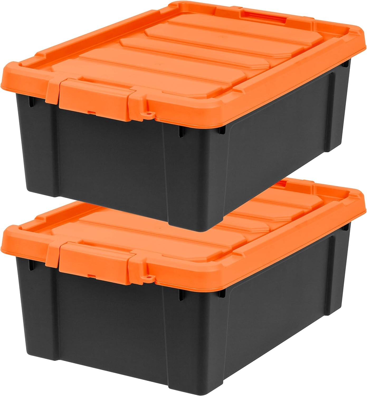 

IRIS USA Запираемые контейнеры для хранения с крышками на 12 галлонов, Orange
