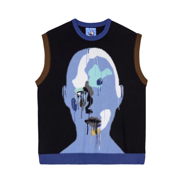 

Утепленный жилет KidSuper Reverse Knit Patchwork Face Vest 'Multicolor/Blue', разноцветный