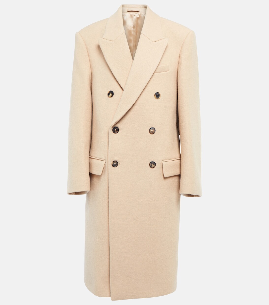 

Двубортное шерстяное пальто WARDROBE.NYC, бежевый