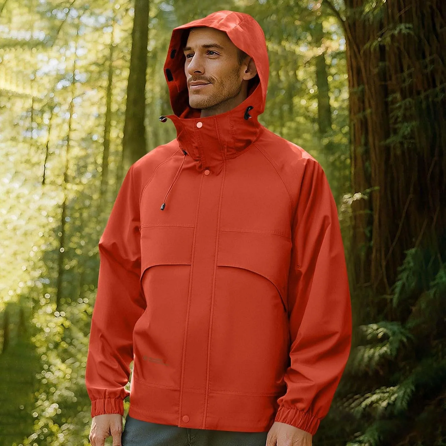 Мужская утепленная куртка для походов и кемпинга, ветровка-дождевик Unisex Waterproof для велоспорта и активного отдыха generic, оранжевый — фото 2