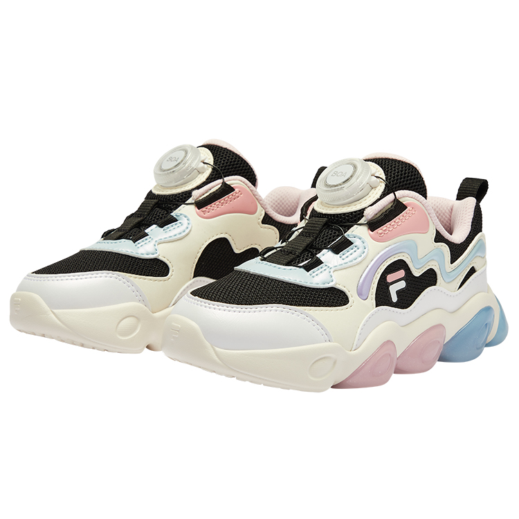 FILA KIDS Детские дышащие нескользящие тренировочные кроссовки black milk white kids — фото 3