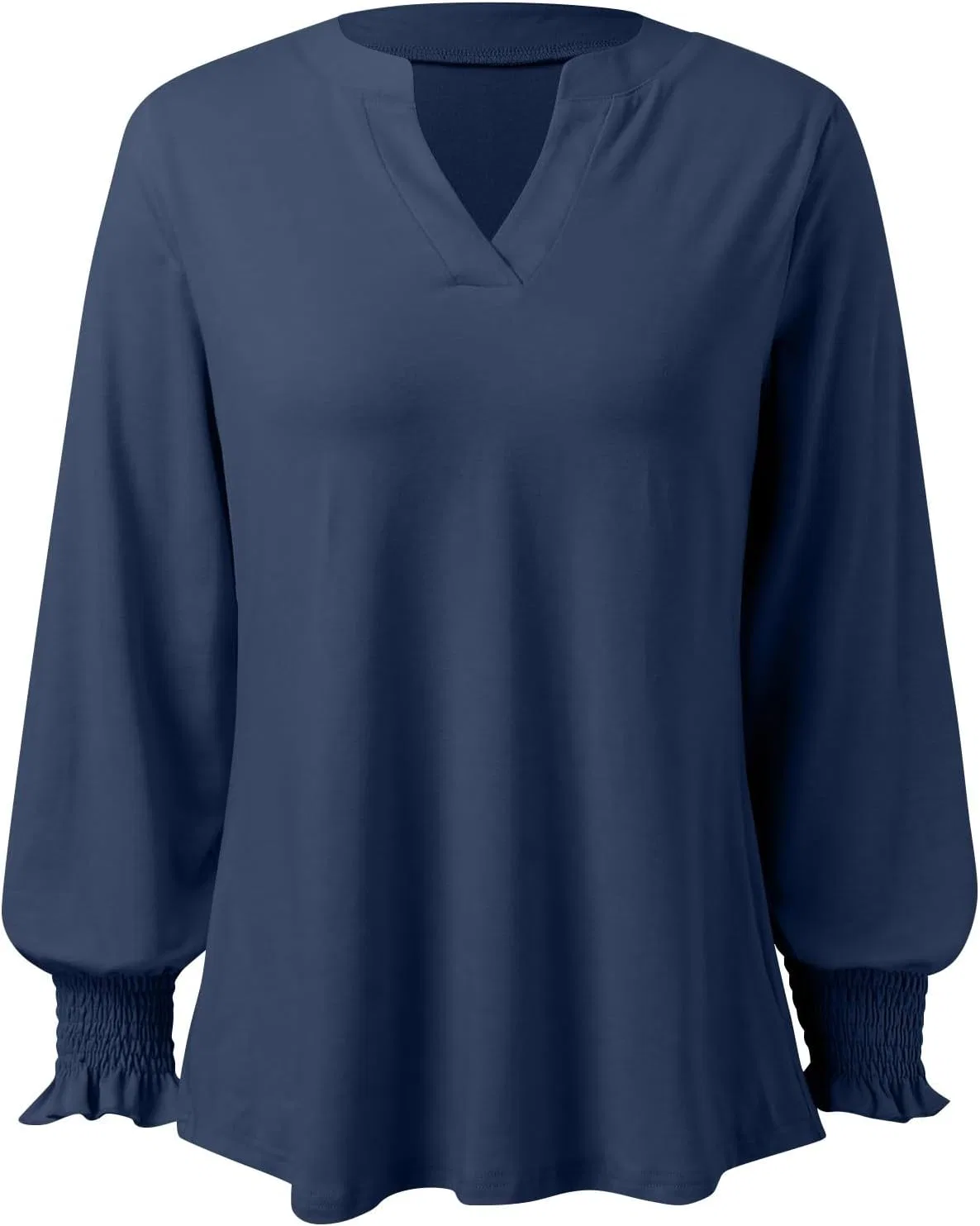 Туника свободная V-образным вырезом, Lady Loose Tops, темно-синий — фото 2