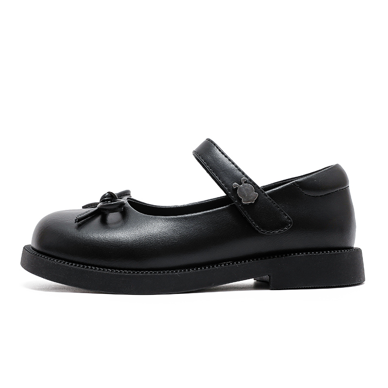 

Детские кожаные туфли с низким верхом и поддержкой баланса BOBDOG, черный