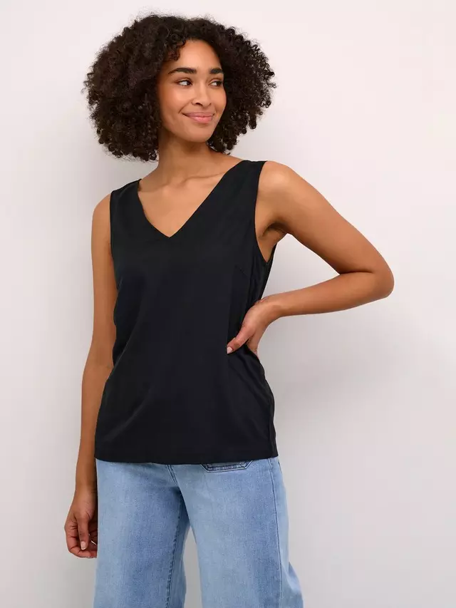 

Топ KAFFE Milia Linen Blend, цвет deep/black