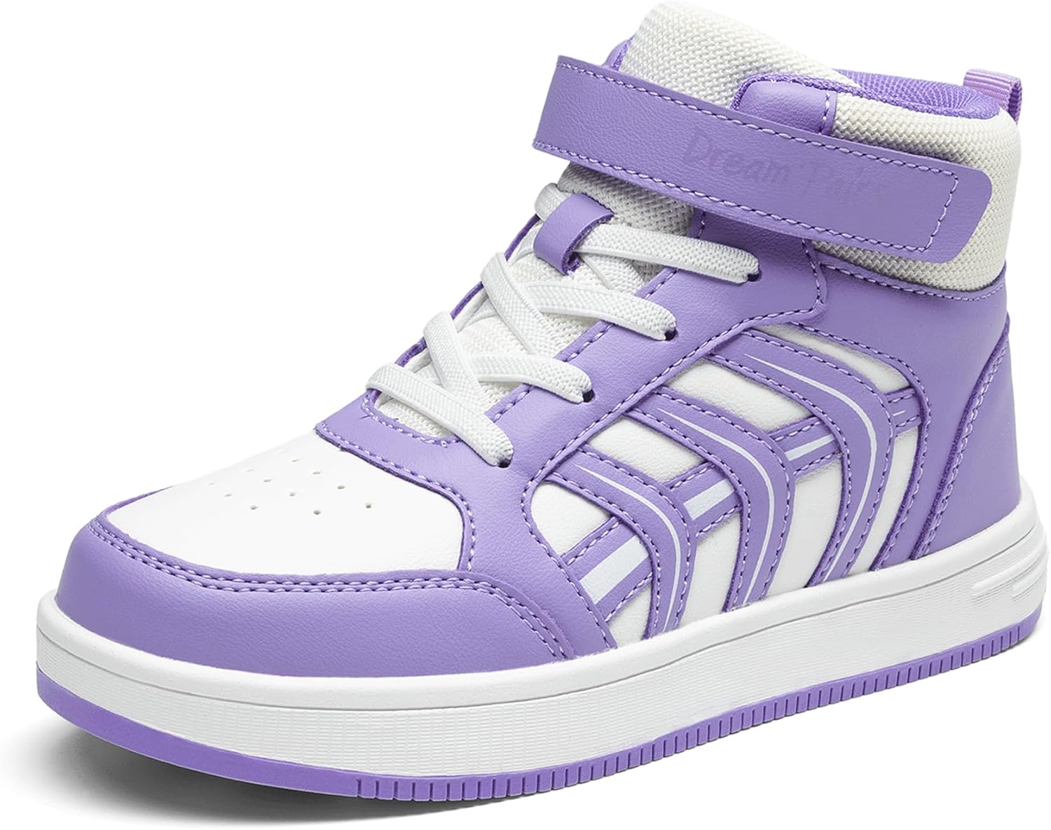 

Кроссовки DREAM PAIRS для мальчиков и девочек, высокие баскетбольные кроссовки для детей, LilLegends JuniorFly Jumpers, спортивная обувь для школы и зала, белый/фиолетовый