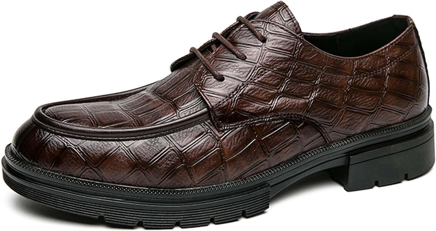 

Мужские классические оксфорды с шнуровкой, винтажный заостренный носок, деловые, повседневные офисные кожаные туфли, противоскользящие, для работы, свадьбы, вечеринки, деловые туфли дерби, черные, коричневые Generic