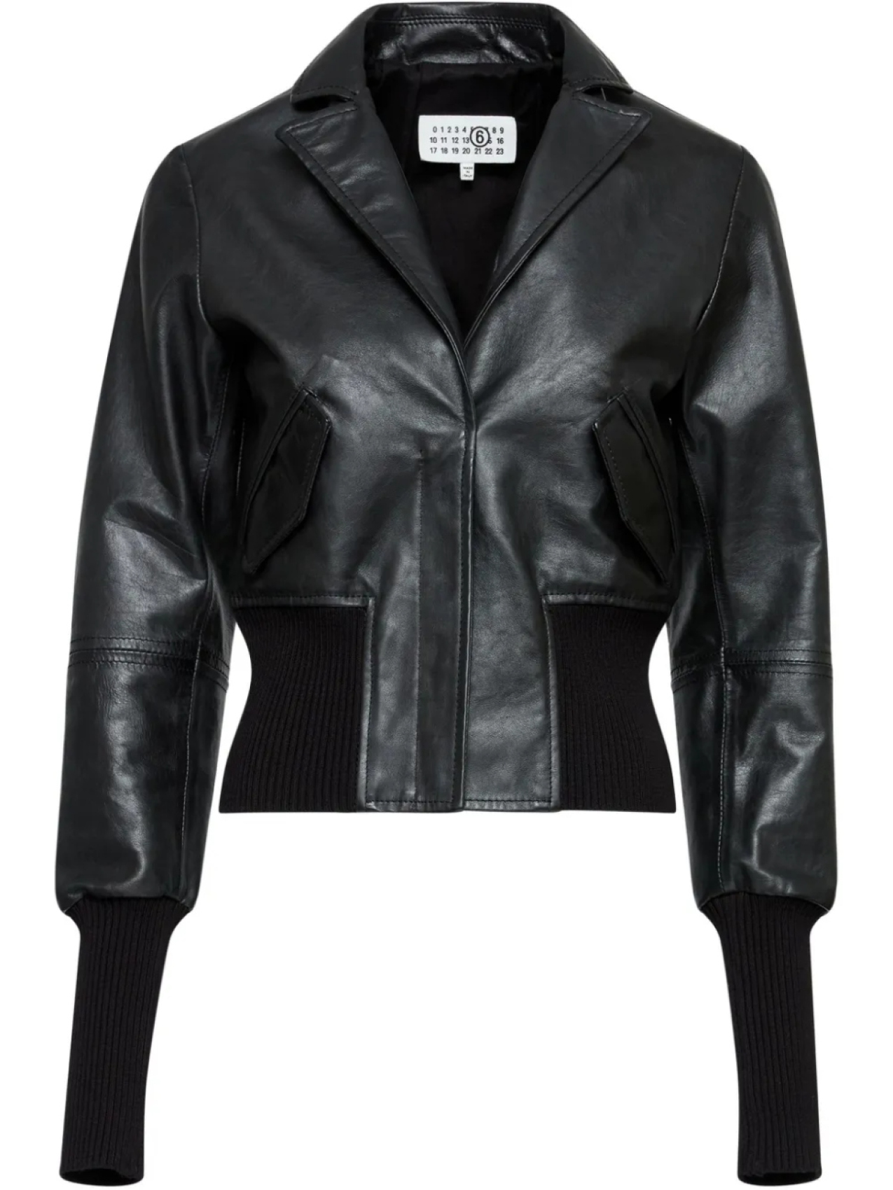 

Кожаная куртка MM6 Maison Margiela, черный