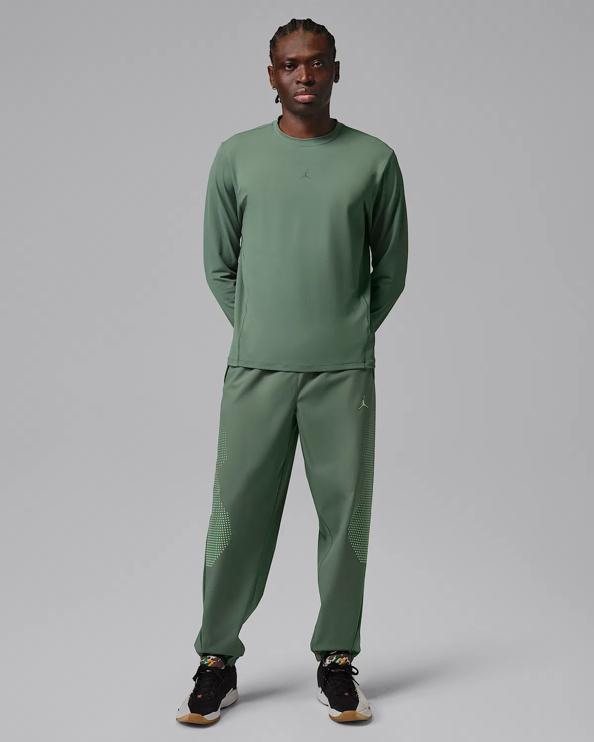 Мужская длинная футболка Dri-FIT Jordan Flightweight Sport, Vintage Lichen/Dark Shadow — фото 4
