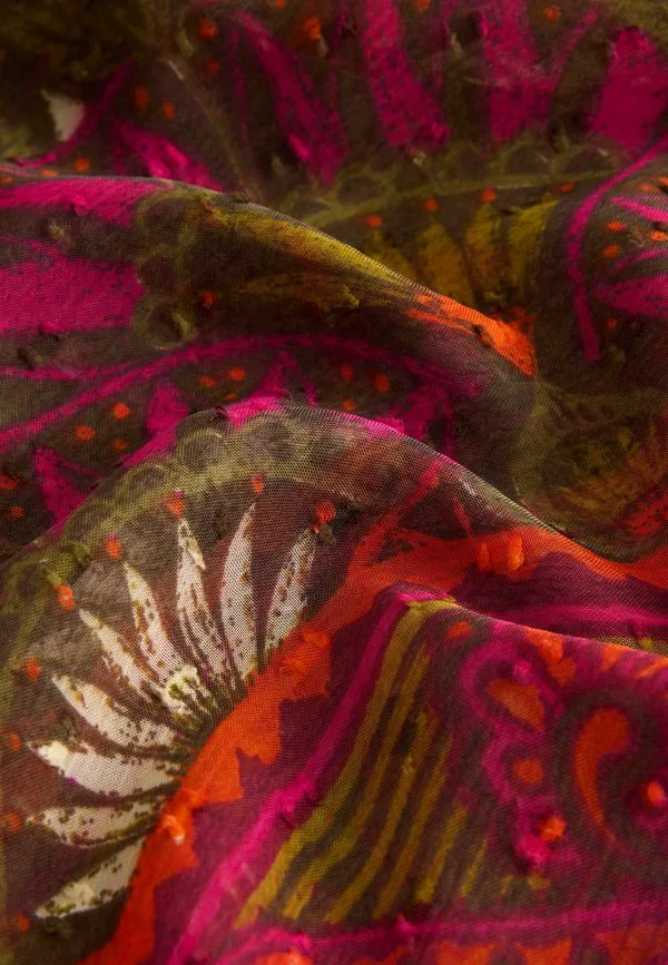 Блузка прямого кроя с длинными рукавами Next, Pink Green Geometric Border Print — фото 3