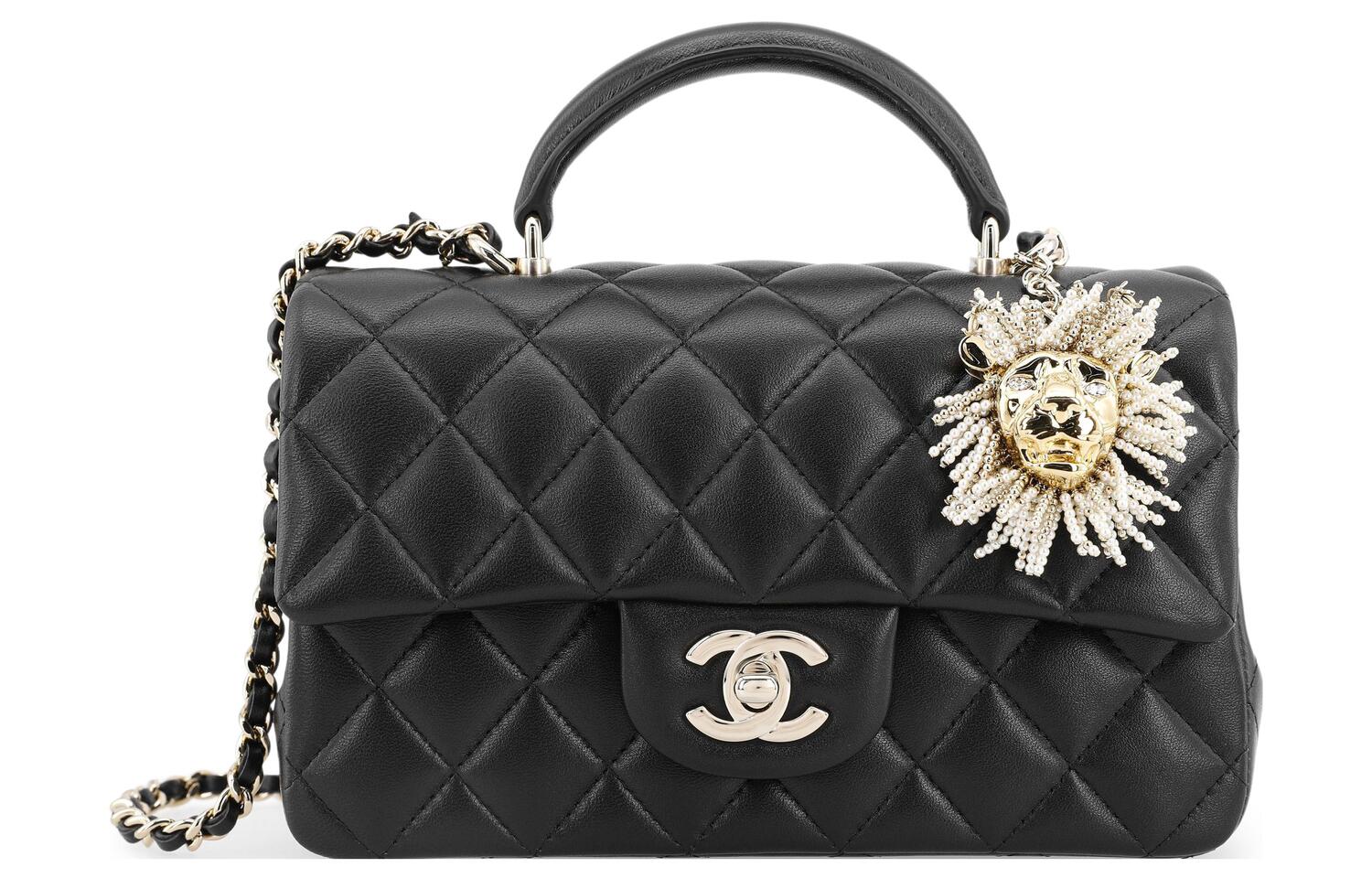 

Классический клатч CF из ягненка, черезплечная сумка, сумка через плечо для женщин Чёрный CHANEL