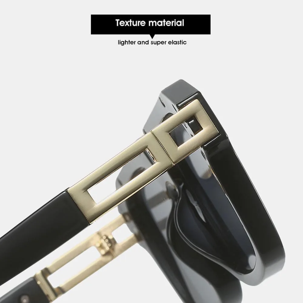 

Роскошные классические солнцезащитные очки для женщин и мужчин, модные винтажные панк-очки, женские очки с плоской верхней частью HVTVTLA, Champagne Silver