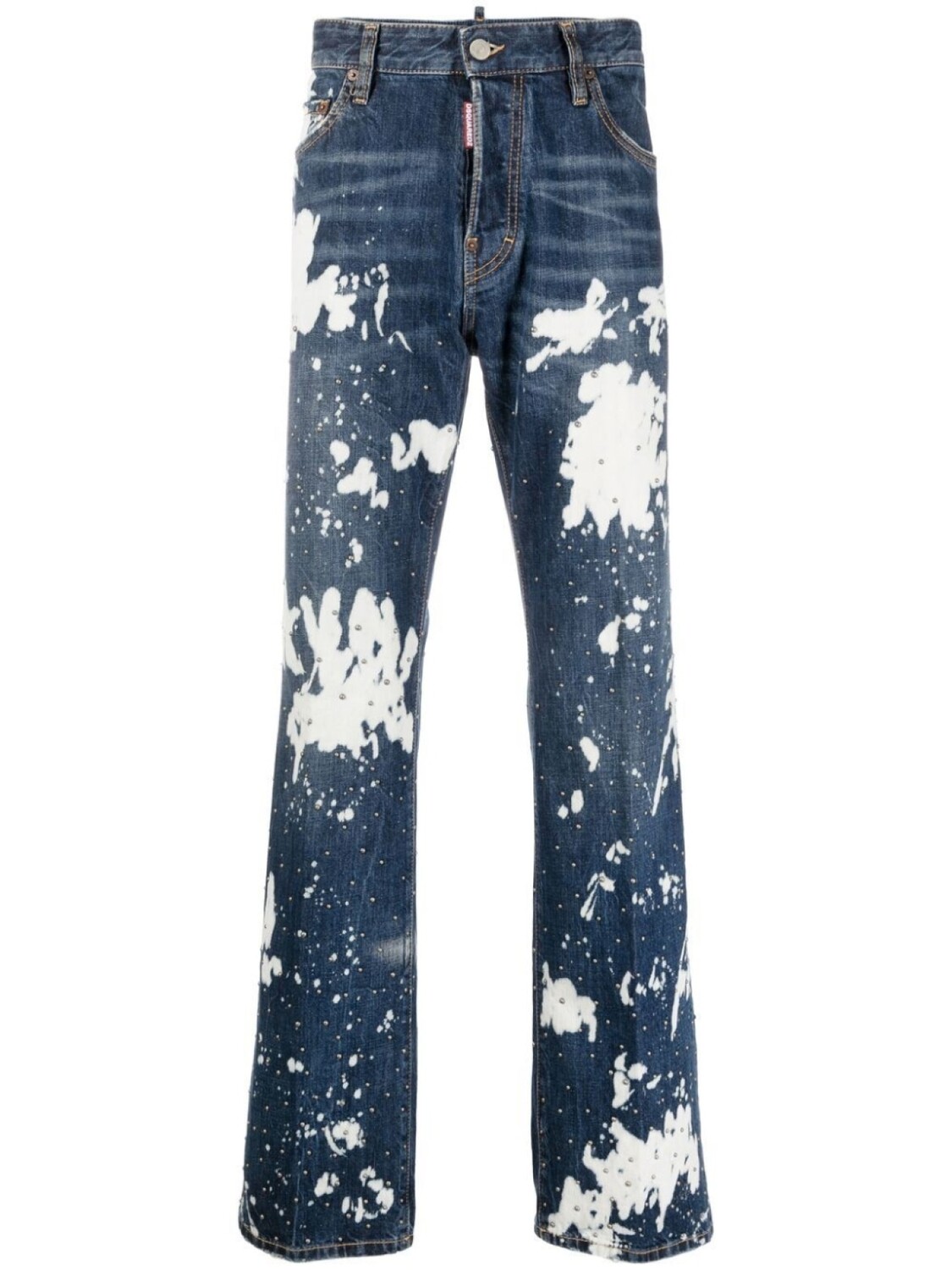 

Dsquared2 прямые джинсы с эффектом разбрызганной краски, синий