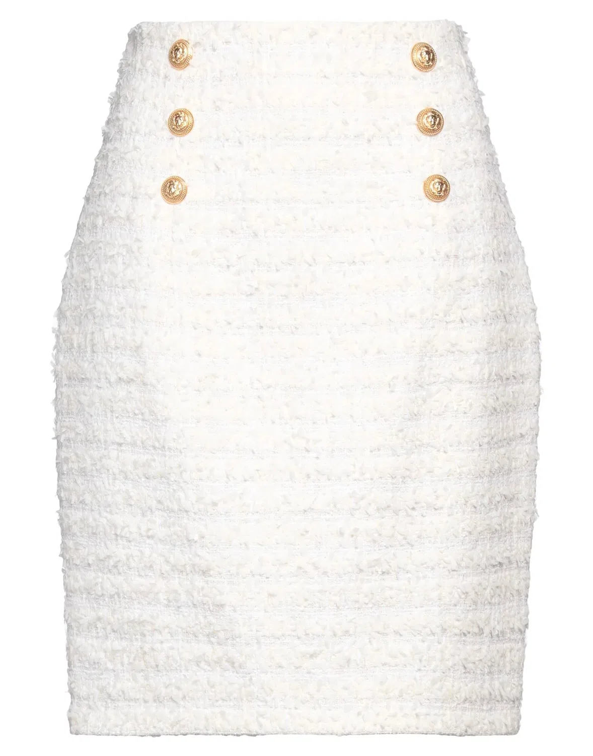 Юбка-карандаш Balmain из твида цвета слоновой кости