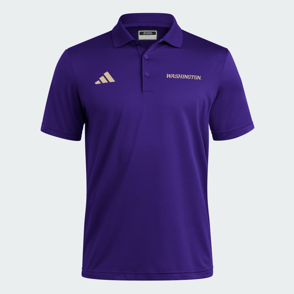 

Спортивная футболка Adidas Washington Huskies Coaches Ottoman Polo, цвет Collegiate Purple/Team Sand
