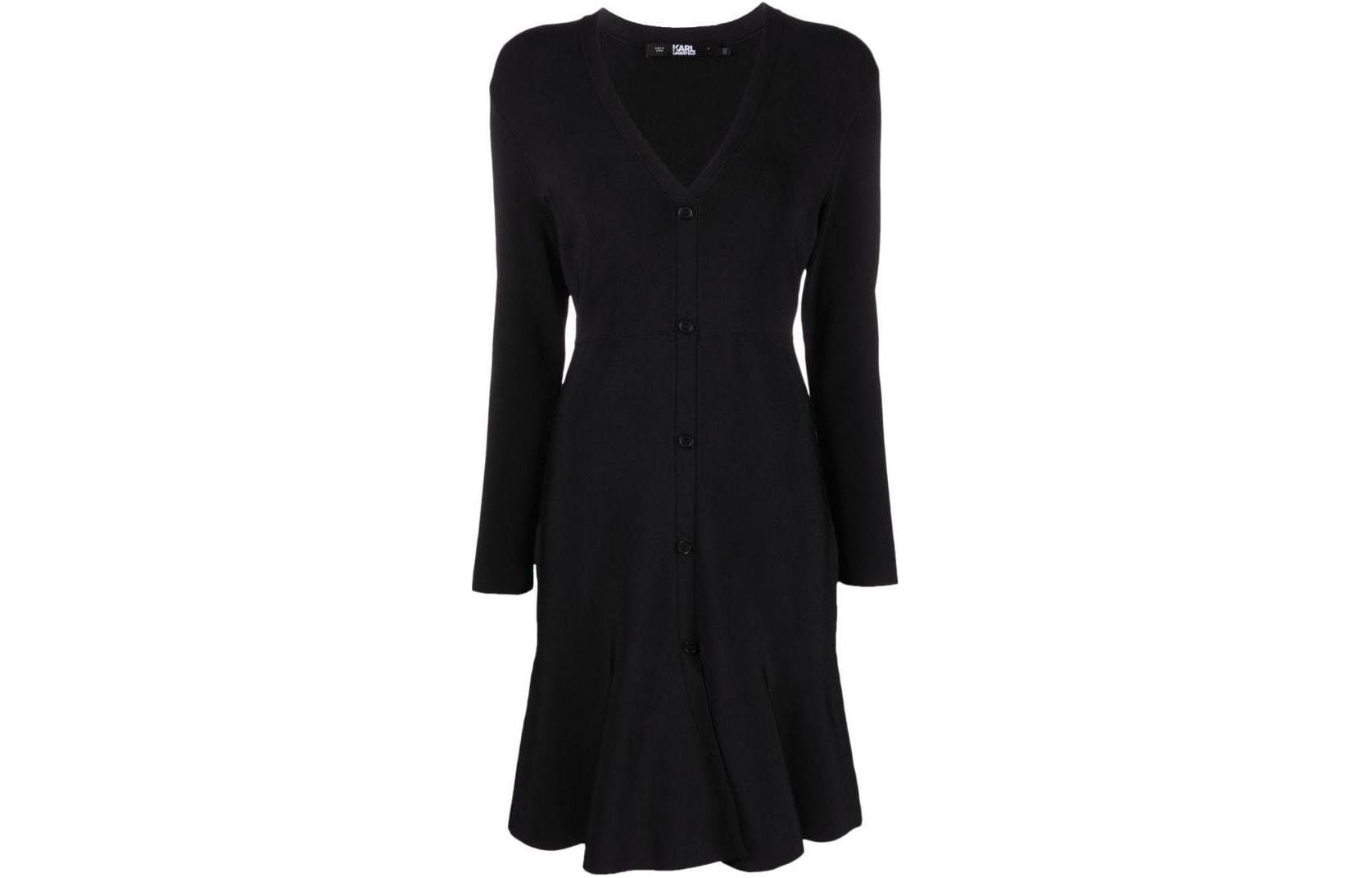 

Карл Лагерфельд вязаное платье с пуговицами KARL LAGERFELD / Karl Lagerfeld Jeans, черный