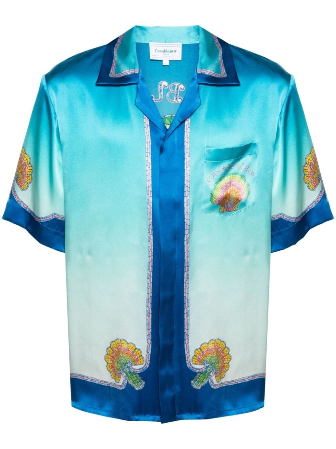 

Casablanca шелковая рубашка Coquillage Coloré, синий