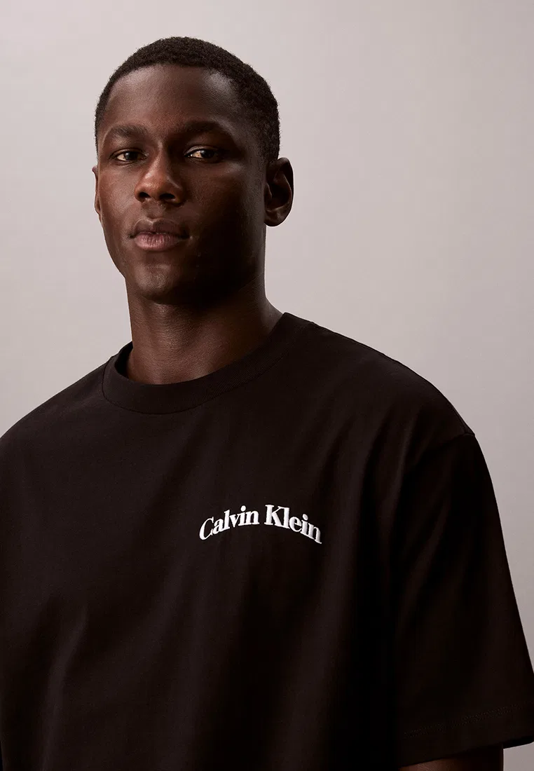 Футболка свободного кроя с принтом, Calvin Klein Jeans, черный — фото 3
