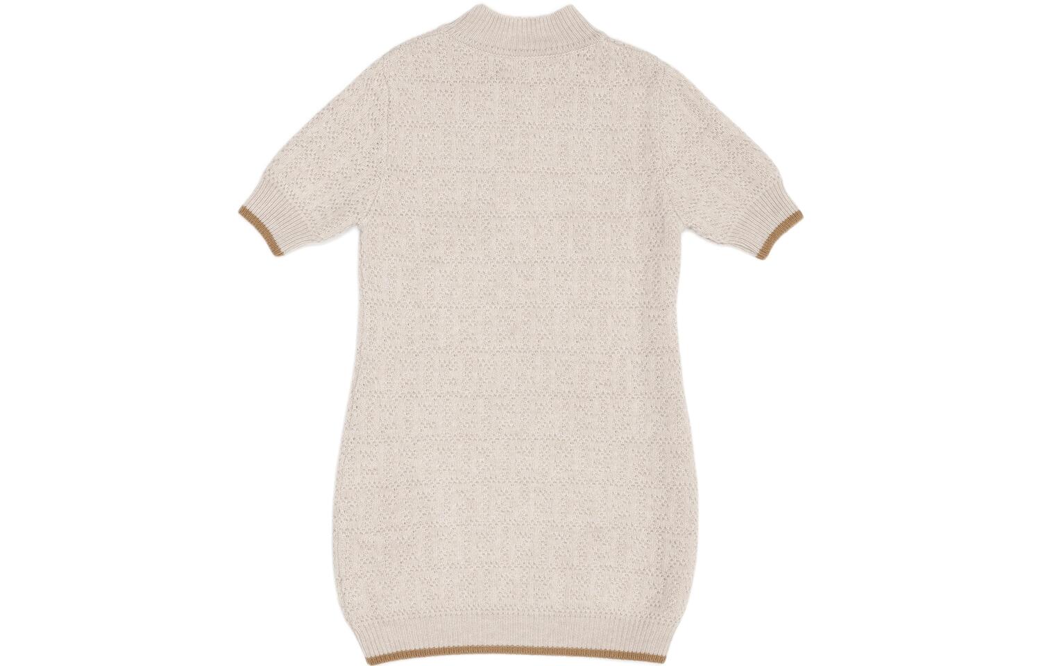 

Короткое платье с короткими рукавами FW22 Бежевое Детское FENDI