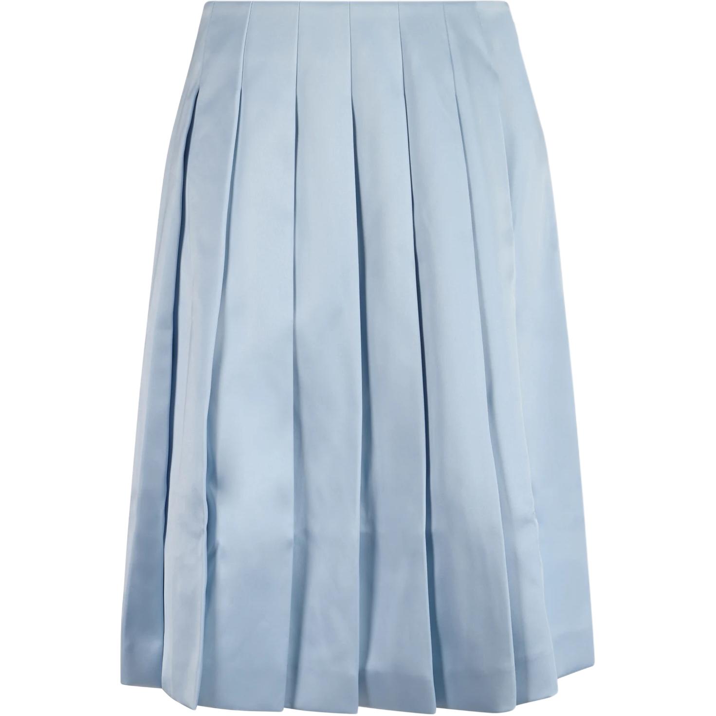 

Сатиновая миди-юбка Self portrait Self-portrait, светло-голубой