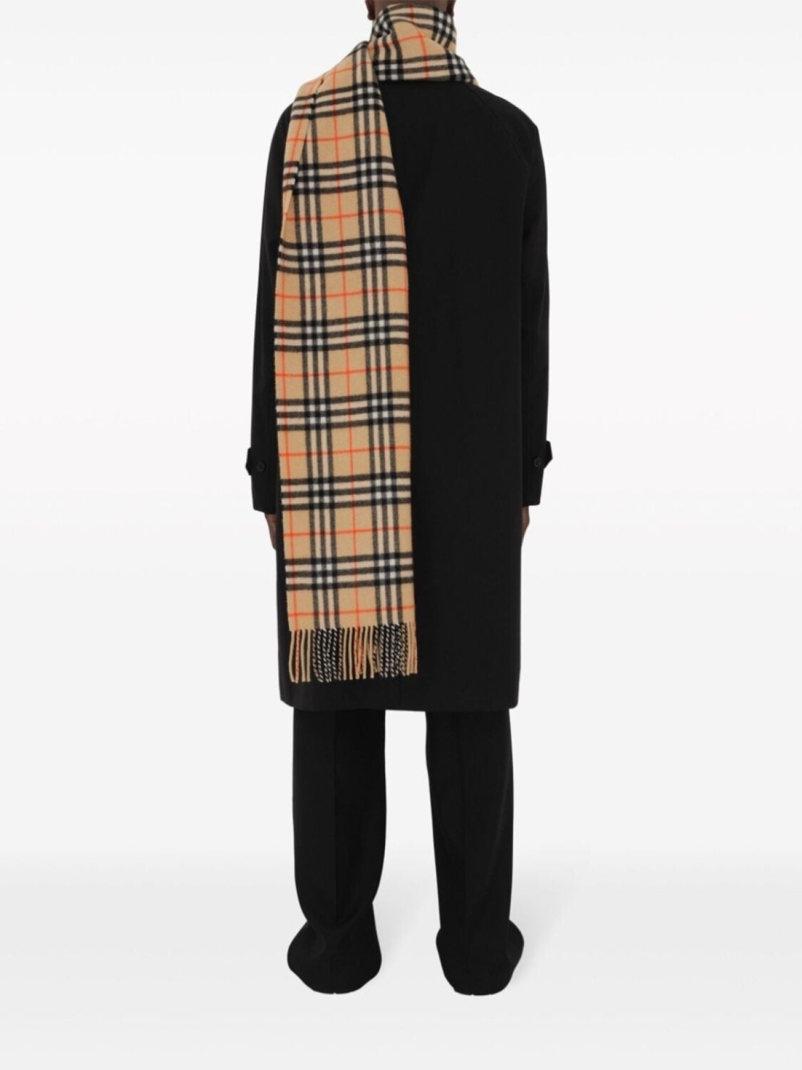 Burberry кашемировый шарф в клетку Vintage Check, нейтральный цвет — фото 4