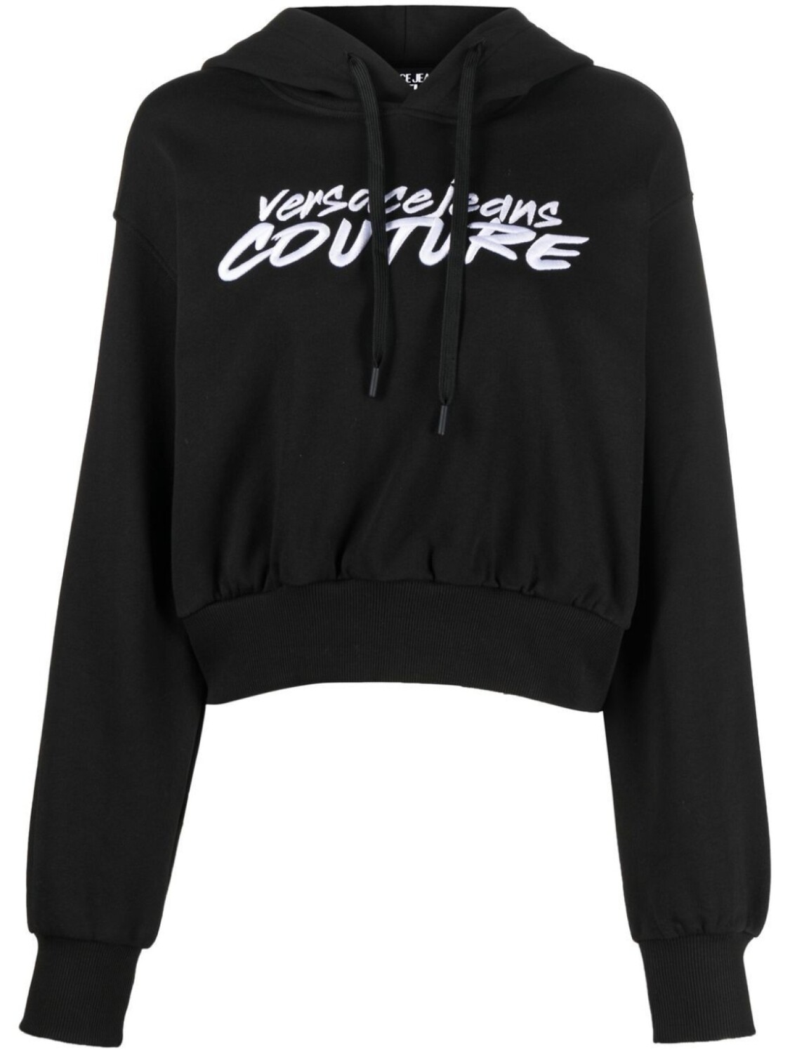 

Versace Jeans Couture укороченное худи с вышитым логотипом, черный