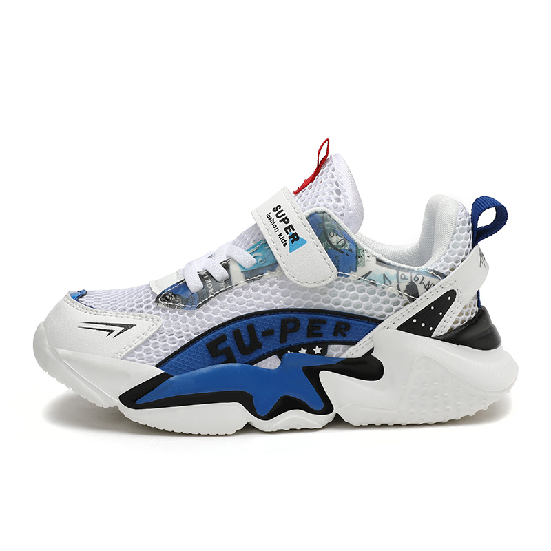 

Нескользящие, износостойкие, дышащие, легкие, амортизирующие, низкие, детские, повседневные кроссовки для детей Izumi Chiryū, синий