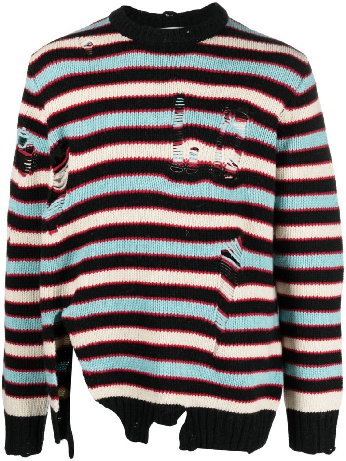 

Charles Jeffrey Loverboy полосатый джемпер с эффектом потертости, черный