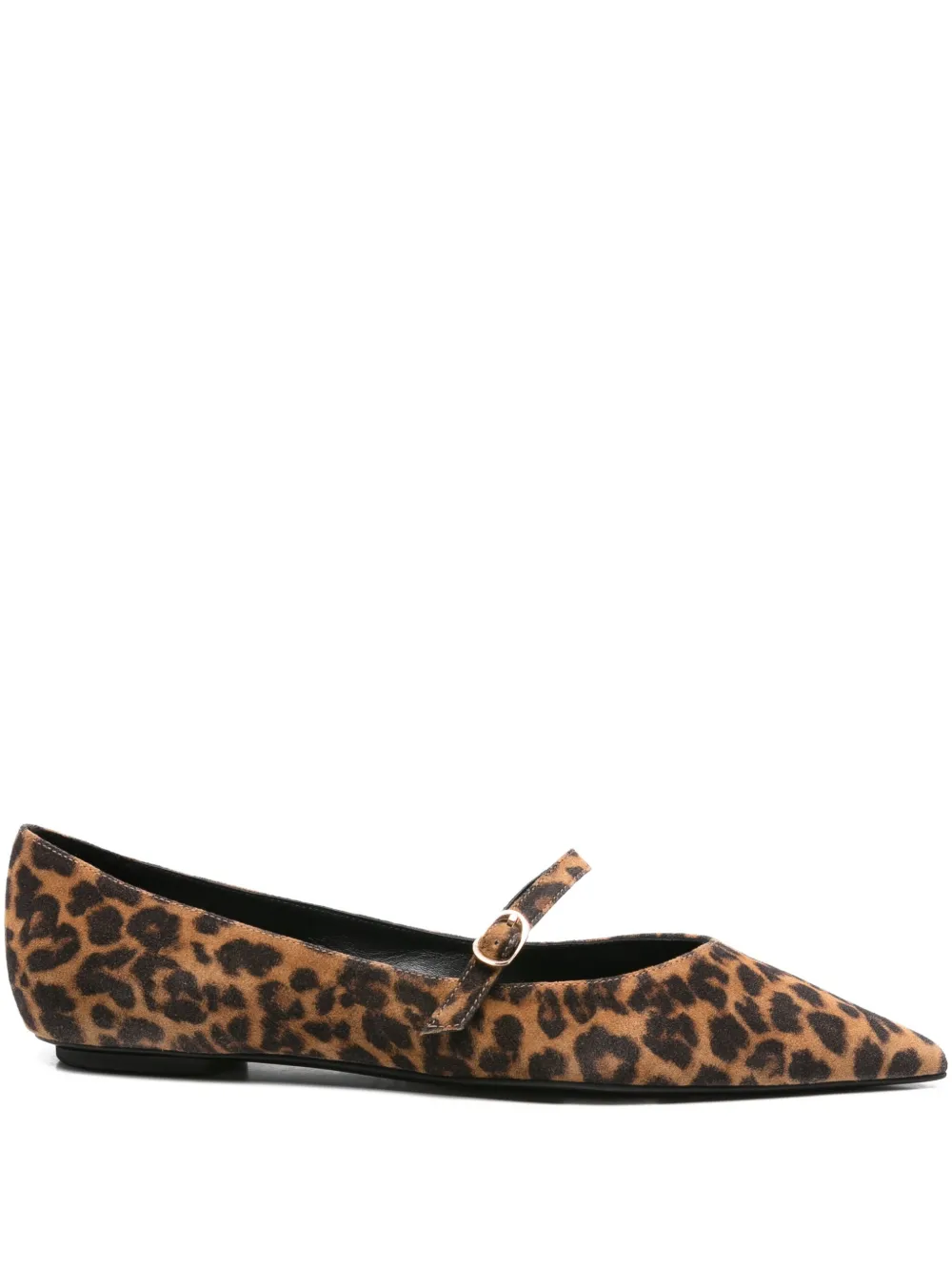 Туфли с пряжкой и леопардовым принтом Stuart Weitzman, коричневый