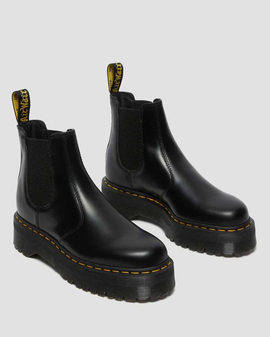 2976 Ботинки челси на платформе из гладкой кожи Dr Martens, черный — фото 4