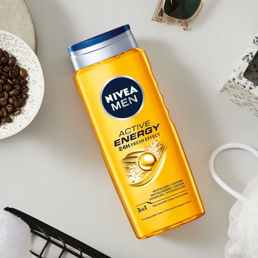 NIVEA MEN ACTIVE ENERGY 3в1 тонизирующий гель для душа для мужчин 500 мл x4 — фото 4