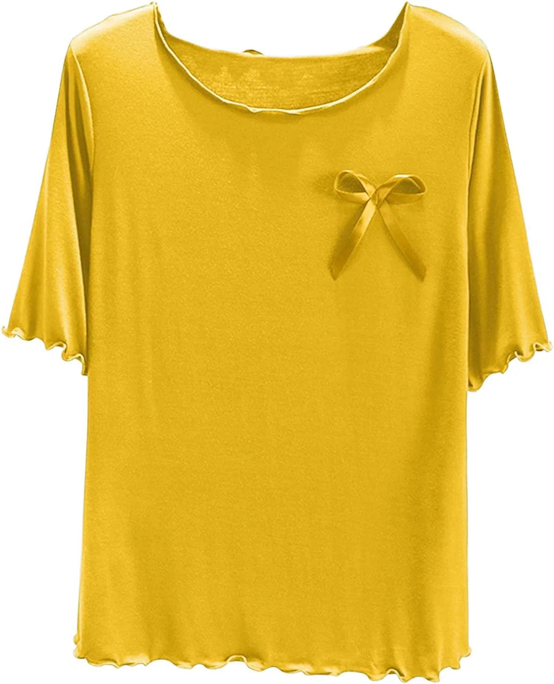 Футболка с круглым вырезом, свободного кроя, Yellow