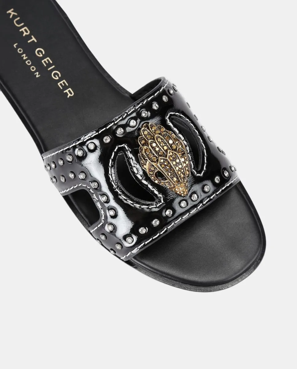 Женские кожаные сандалии Eagle Stud с заклепками Kurt Geiger, черный — фото 4