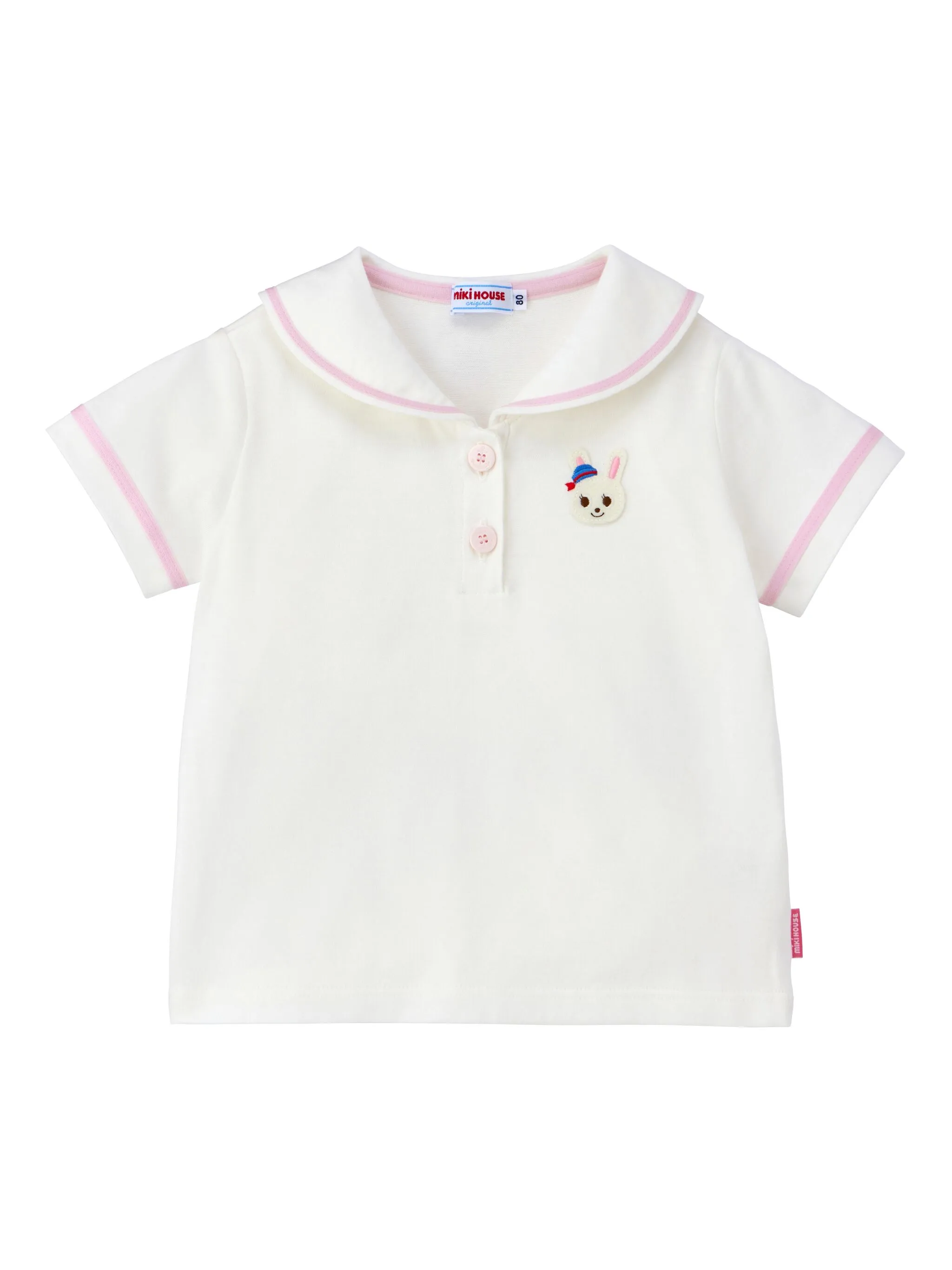 

Футболка с узором Miki House, белый