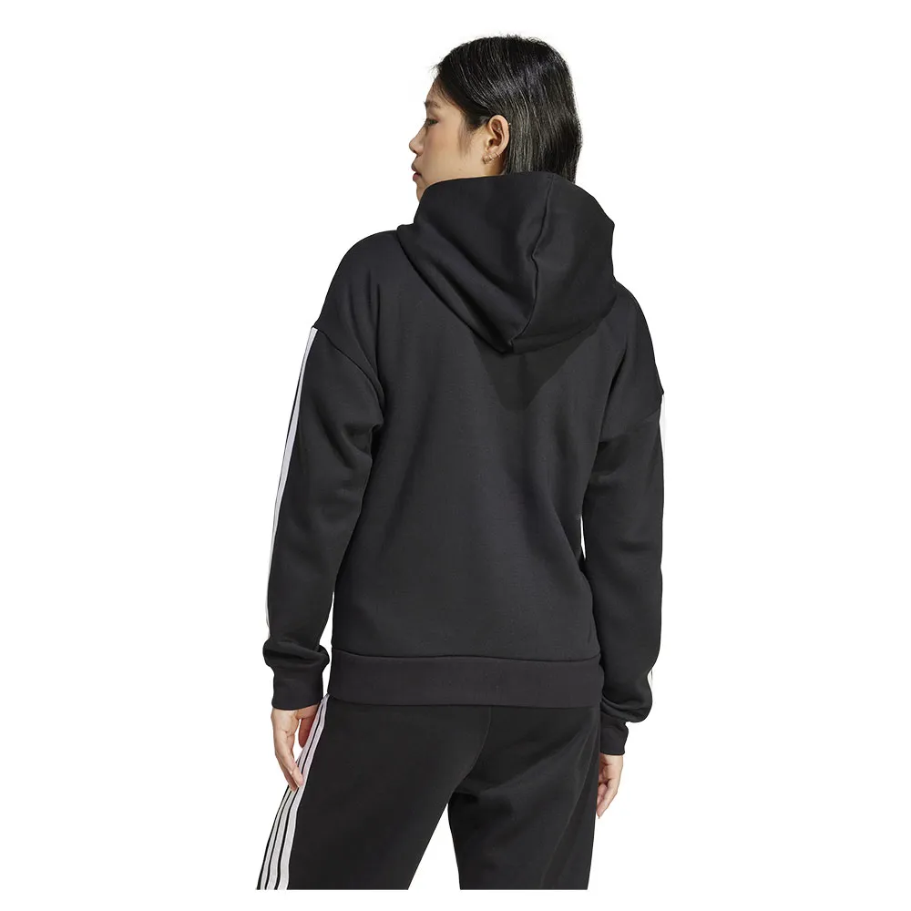 Толстовка adidas Essentials 3 Stripes Fleece full zip, черный — фото 2