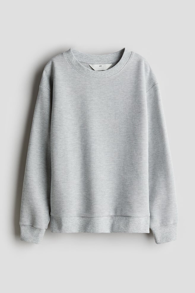 

Хлопковая толстовка с вафельной структурой H&M, серый