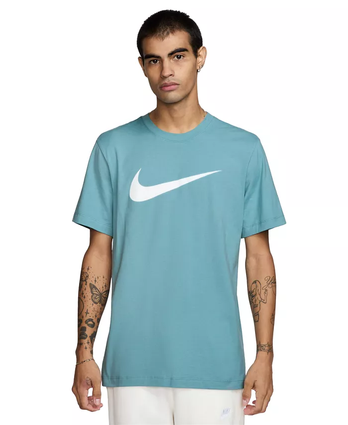

Спортивная футболка с коротким рукавом и круглым вырезом Swoosh для мужчин Nike, синий