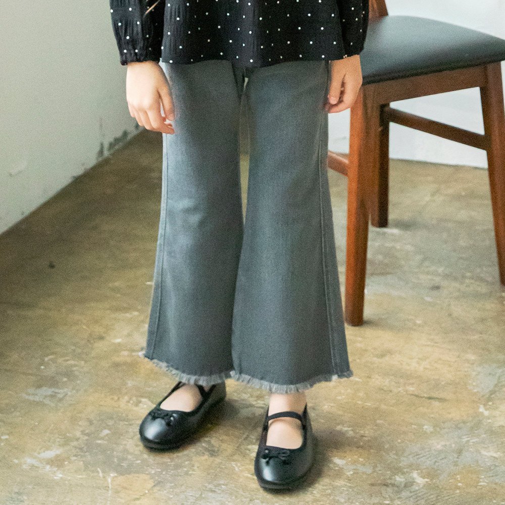 Расклешенные джинсы с бахромой по низу Branshes, Charcoal Gray