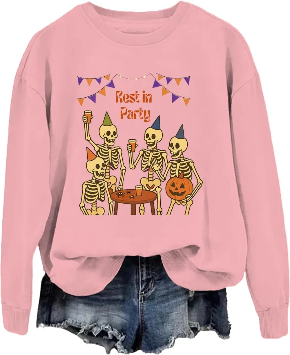 

Толстовка Halloween Rest In Party с принтом скелета