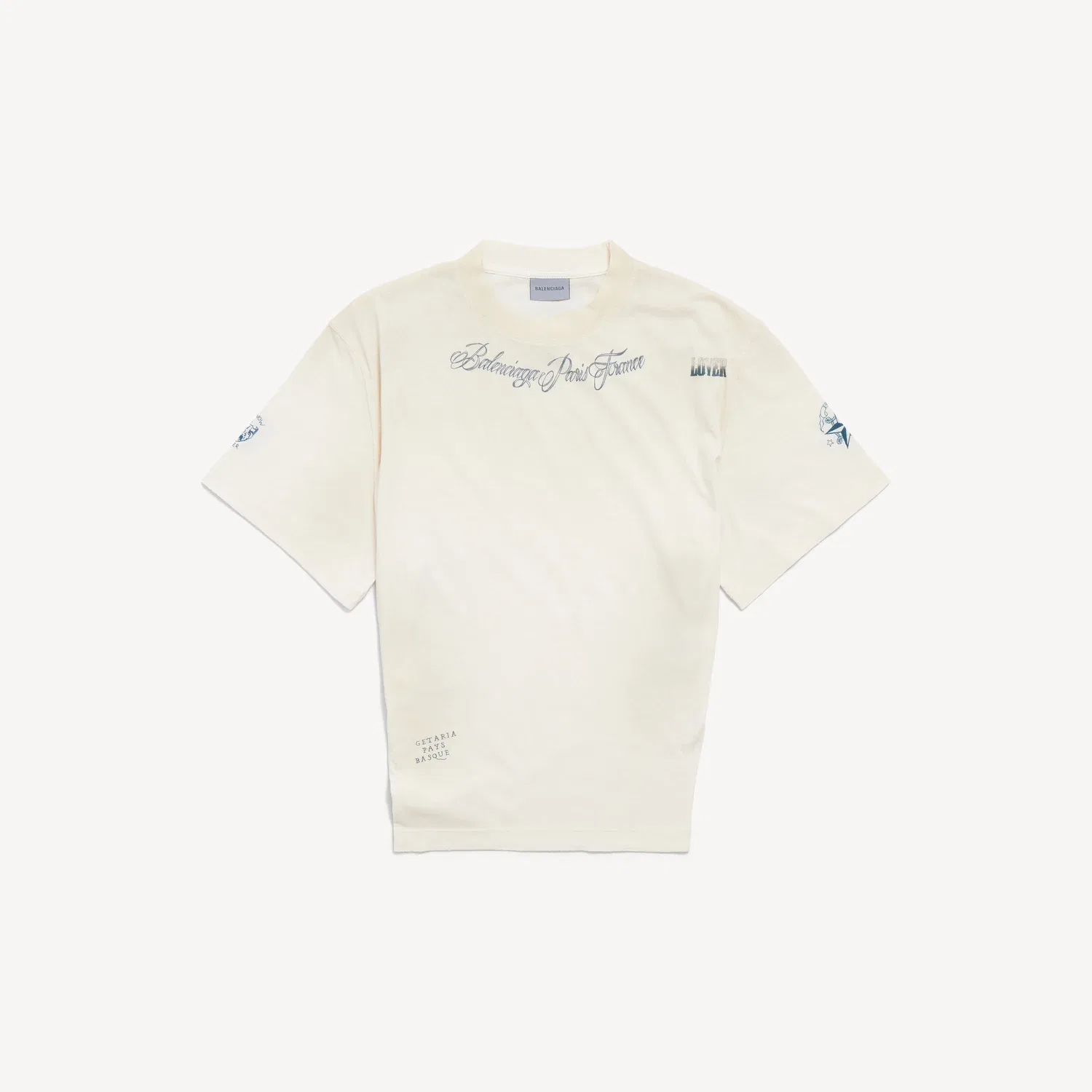 Женский топ с коротким рукавом Classic Ink цвета слоновой кости Balenciaga