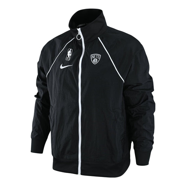 

Куртка Men's Nike NBA Brooklyn Nets Logo Printing Zipper Stand Collar Jacket Autumn Black, черный