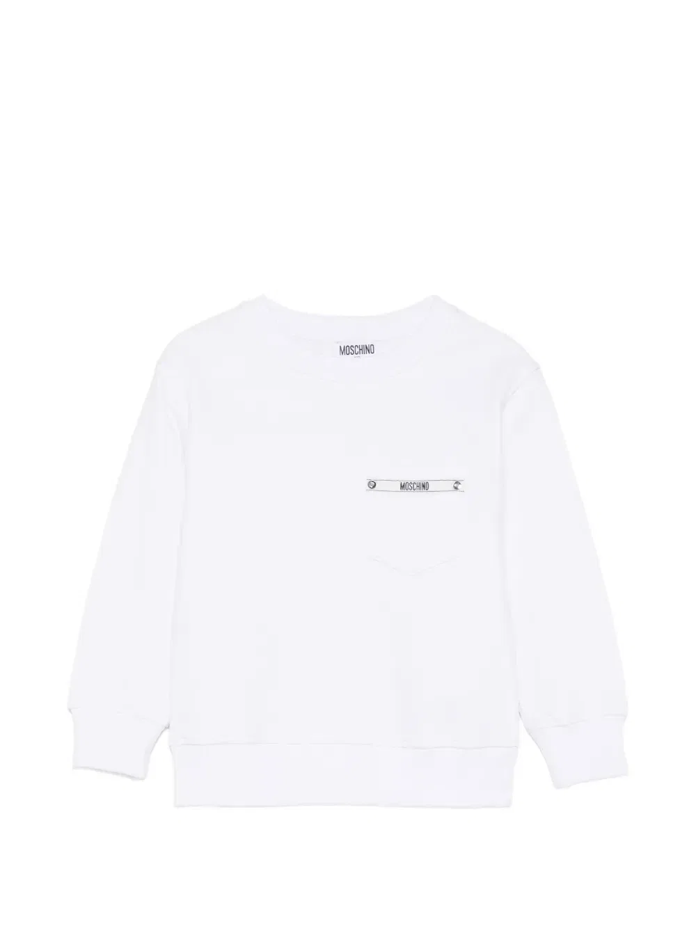 Свитшот с карманом Maglieria Moschino Kids, белый